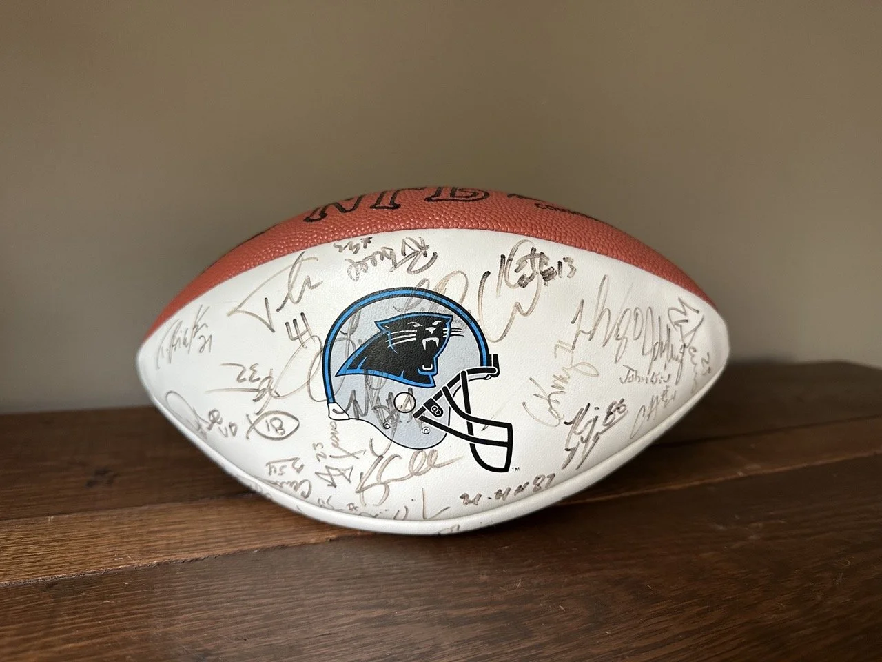 $550 - Carolina Panthers Training Camp Signed Football (50+ Signatures, JSA Certified, Late 90s)