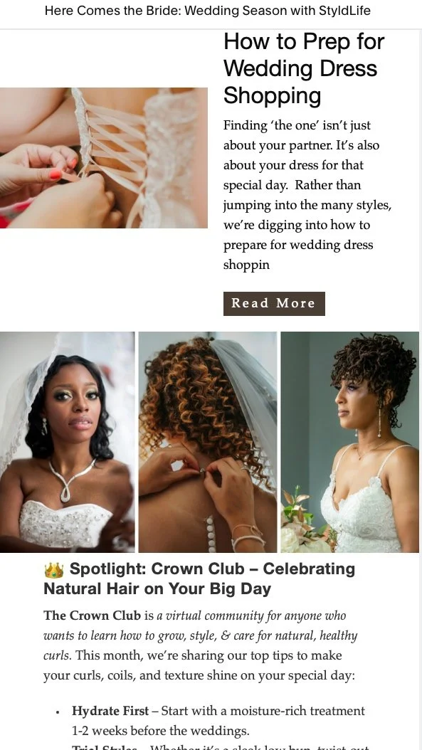 Wrote and designed StyldLife’s Bridal Edit to connect with bridal shops and style-conscious brides.