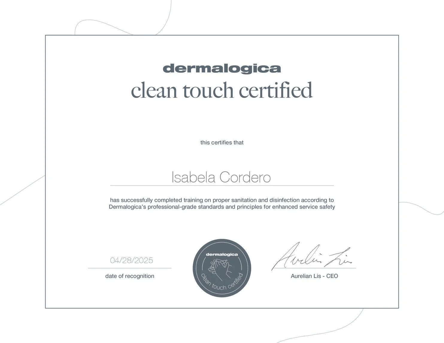 Dermalogica Clean Touch Certification