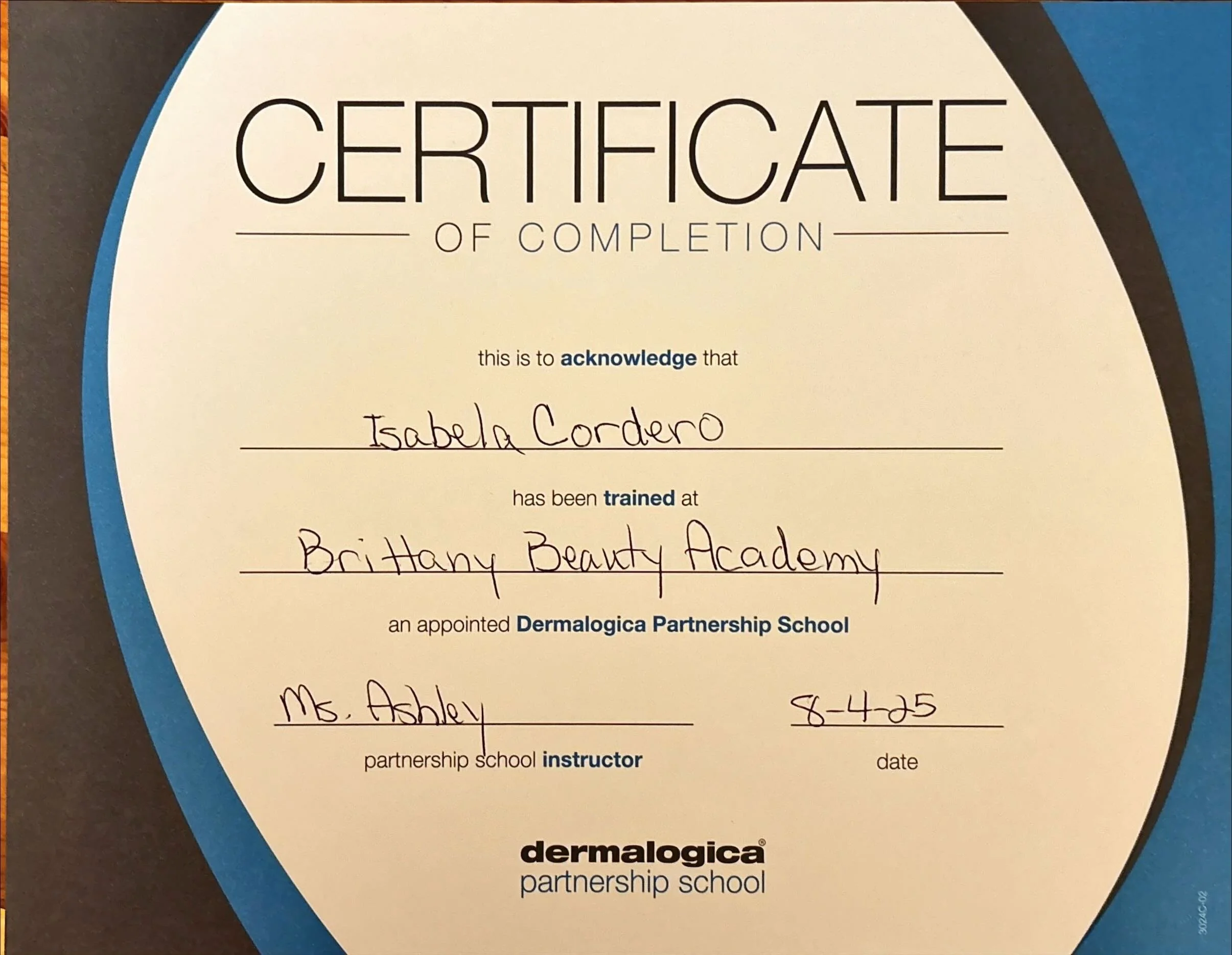 Dermalogica Partnership School Completion