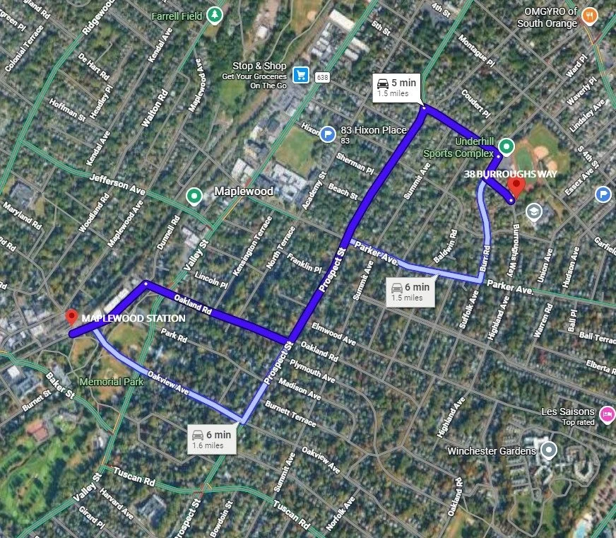 MAP TO MAPLEWOOD STATION
