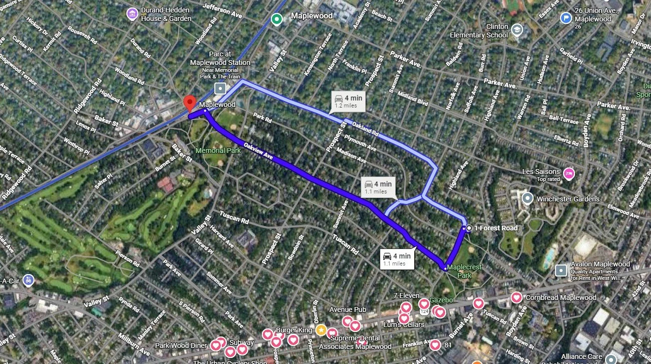MAP TO MAPLEWOOD STATION