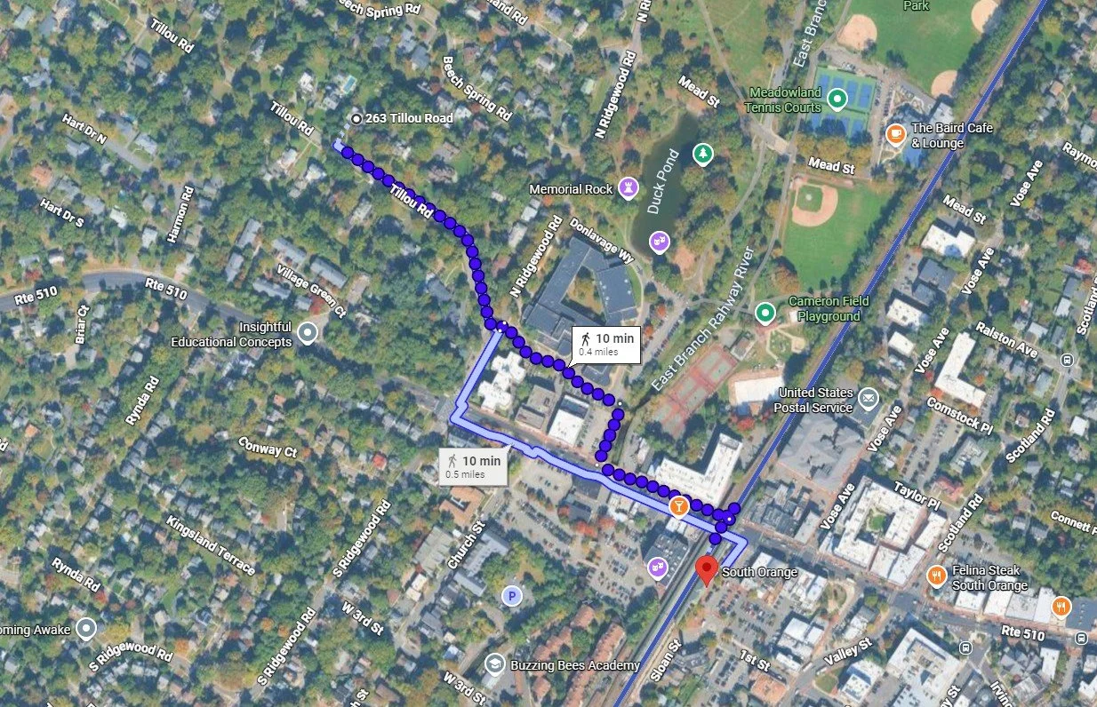 MAP TO SOUTH ORANGE STATION