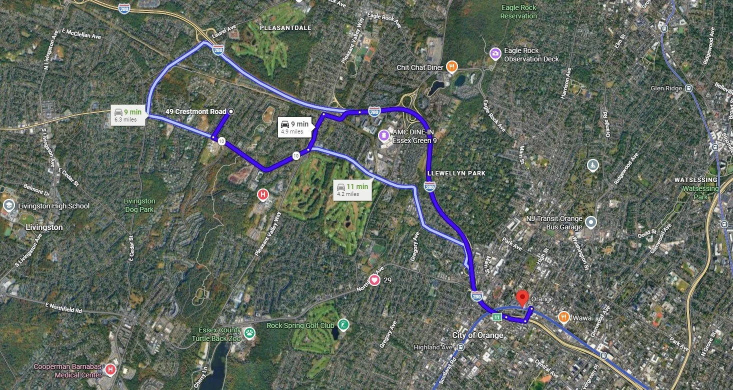 Map to Orange Station