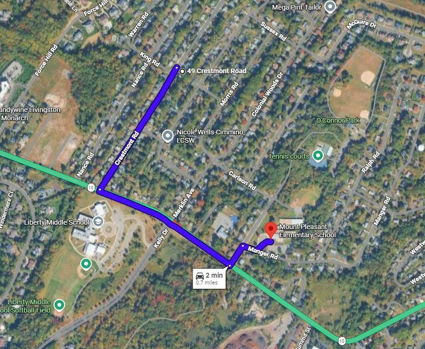 Map to Mt. Pleasant Elementary School