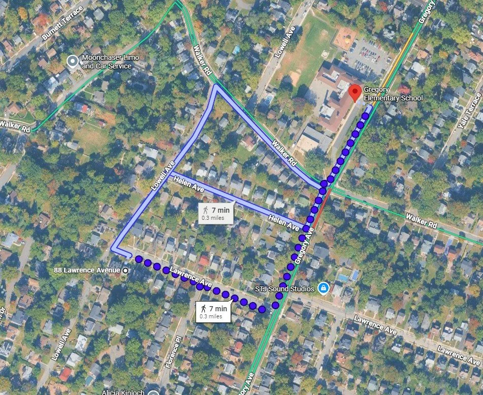 Map to Gregory Elementary School