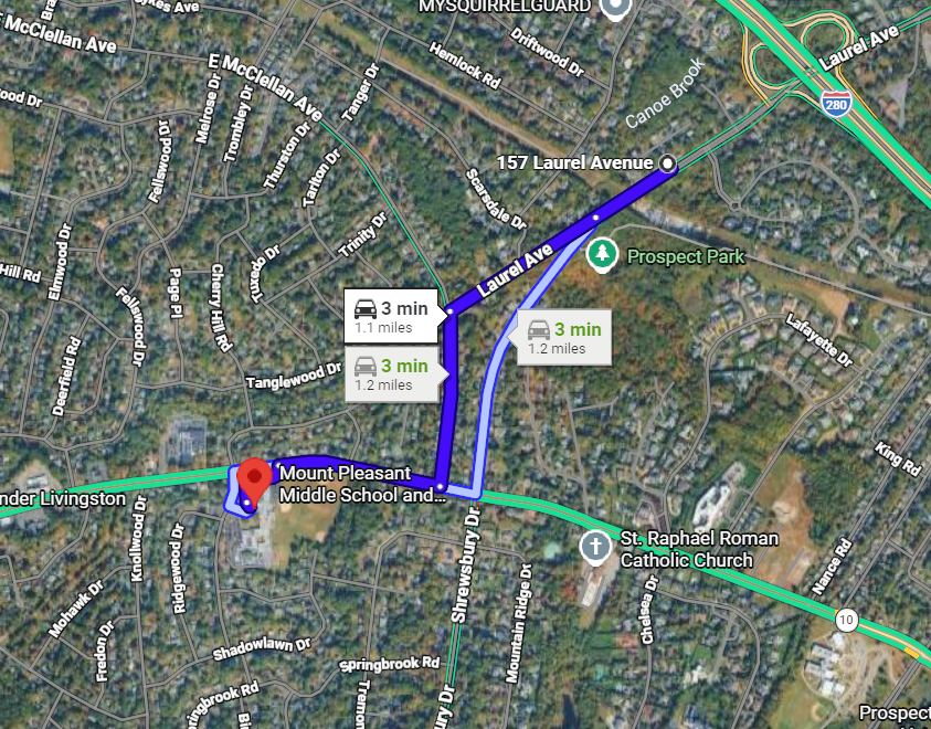 Map to Mt. Pleasant Elementary and Middle School