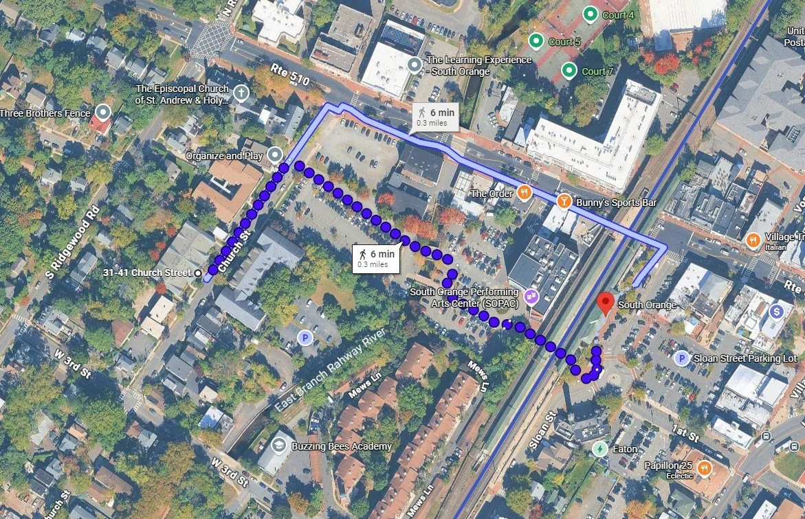 Map to South Orange Station