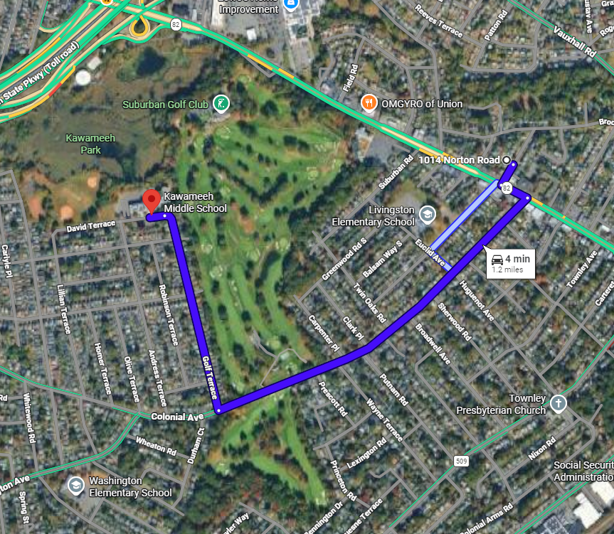 Map to Kawameeh Middle School