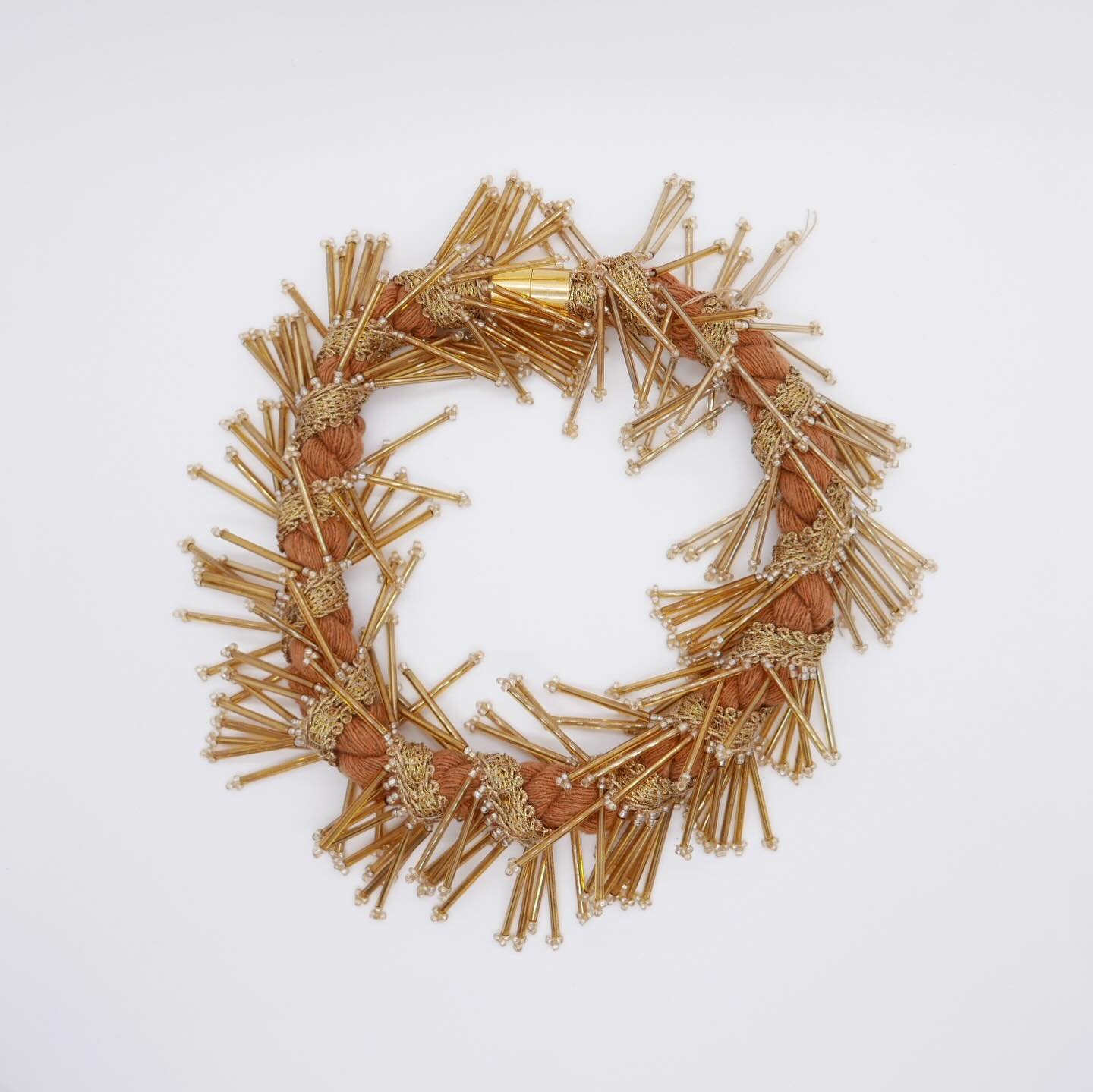 Caterpillar necklace made of shimmering sequin fringe ✨🐛 a playful little statement piece that catches the light with every move