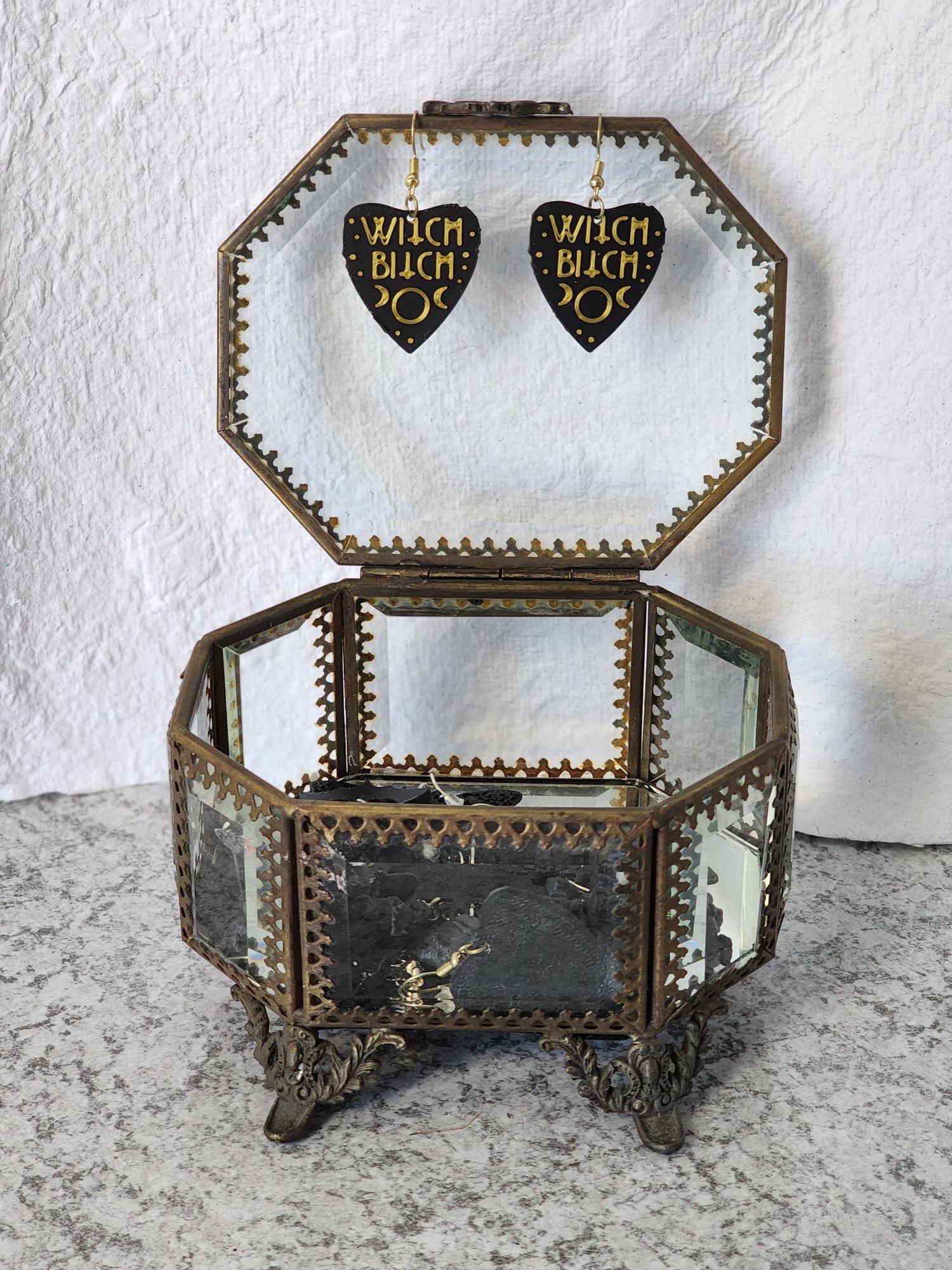 Witch Bitch Black and Gold Earrings.jpg