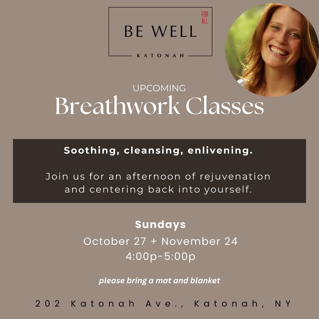 Two new Breathwork Classes on the calendar with Eliza Rose Kane!

✨SUNDAYS✨
October 27th + November 24th
4-5pm

Soothing, Cleansing, Enlivening.
Join us for an afternoon of rejuvenation and centering back into yourself. 

Breathwork is a gentle yet p