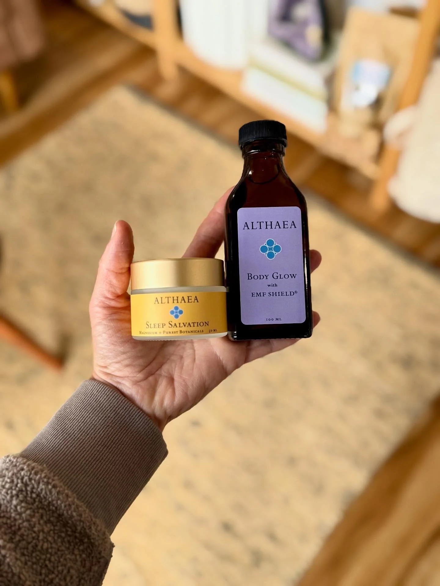 ✨ New arrivals from Althaea! ✨
We&rsquo;re excited to share two new products from Laura Josephson&rsquo;s beautiful line:

SLEEP SALVATION&ndash; a soothing blend of magnesium oil, melatonin, and essential oils. Just rub into your feet before bed for