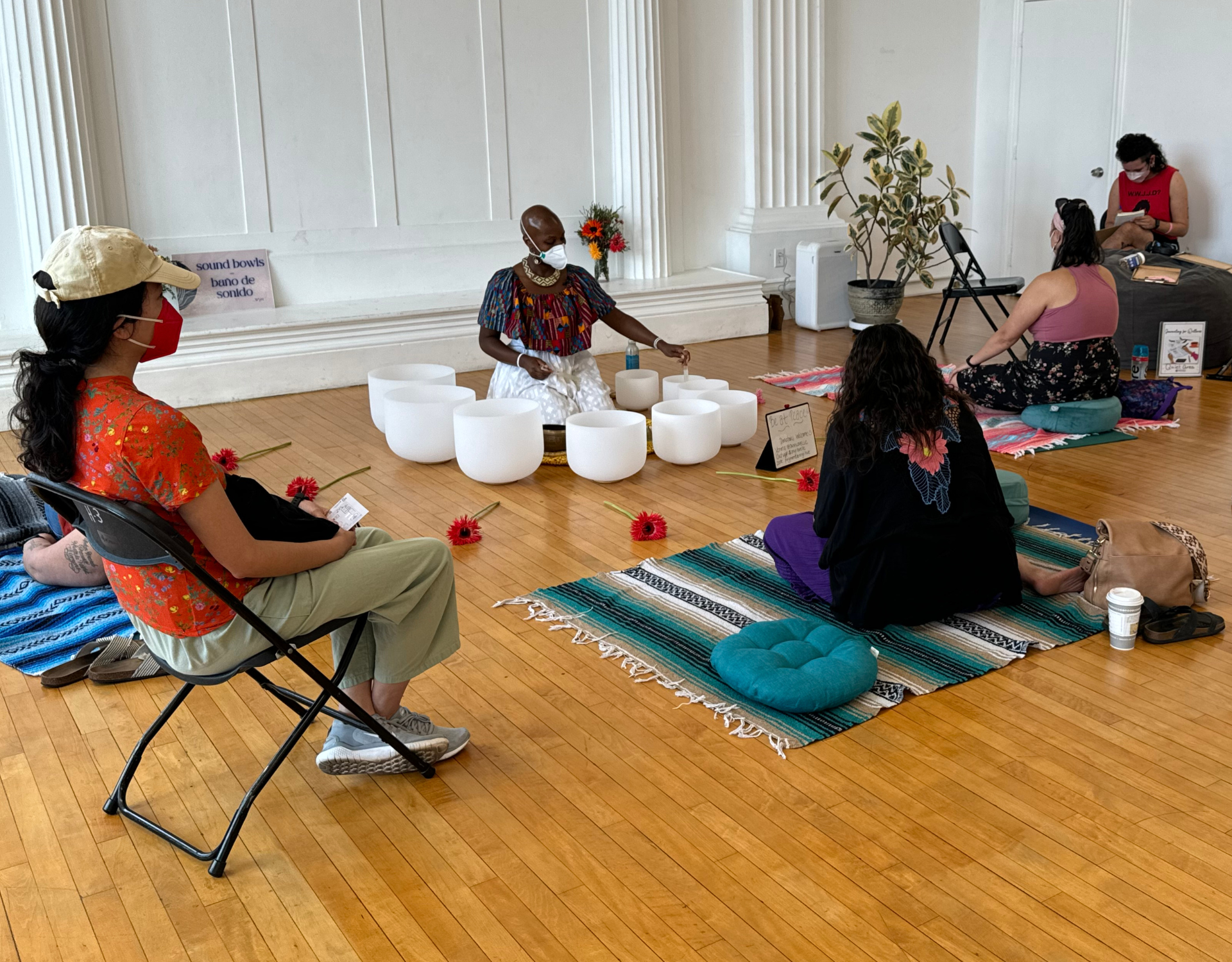 ONYI LOVE providing Sound Immersions and space holding for We Still Move's Care Rituals for Spring Recovery community clinics and healer specific sessions throughout the season (2025)