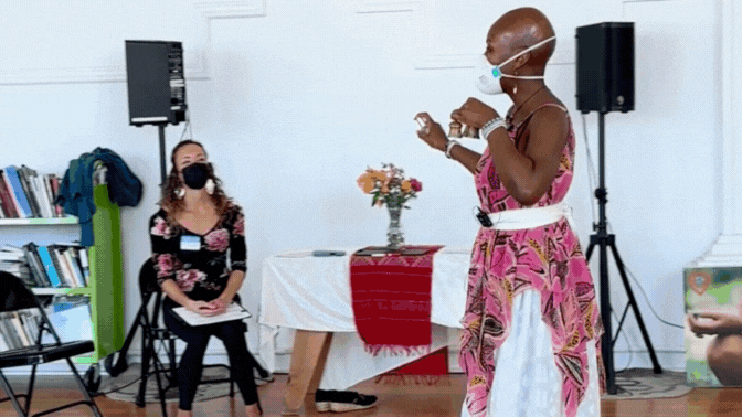 ONYI LOVE providing Sound Immersions and space holding for We Still Move's Care Rituals for Spring Recovery community clinics and healer specific sessions throughout the season (2025)
