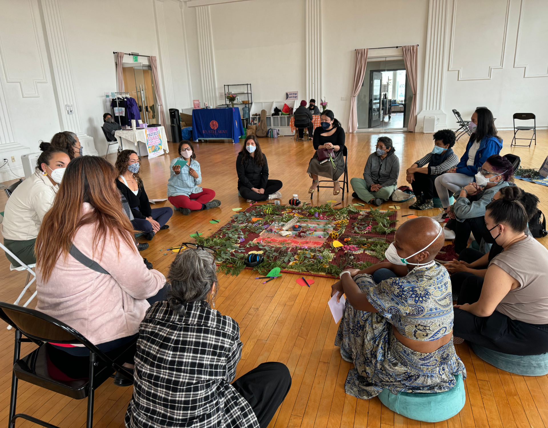 ONYI LOVE providing Sound Immersions and space holding for We Still Move's Care Rituals for Spring Recovery community clinics and healer specific sessions throughout the season (2025)