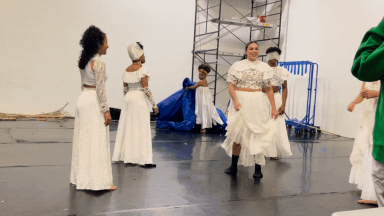 ONYI LOVE holding space and providing spiritual doulaship, guidance and healing for CONTRA TIEMP before, during, and after the Los Angeles premier of their work ¡AZUCAR! (2023)