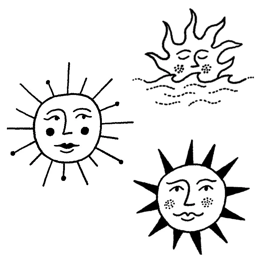 Suns (variations) 1.5-2" // 1-2 hours