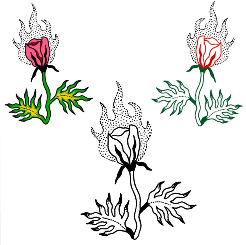 Flaming Flowers 2.75-3.5" // 2.5-4.5 hours