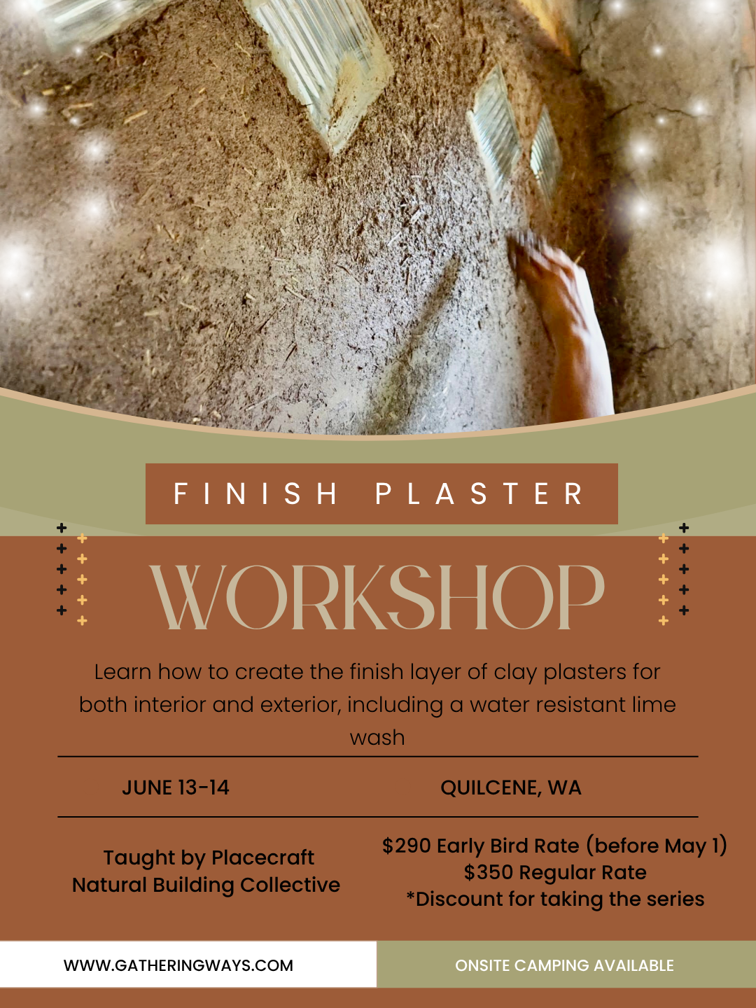 FINISH LAYER EARTHEN PLASTER WORKSHOP with Placecraft Collective