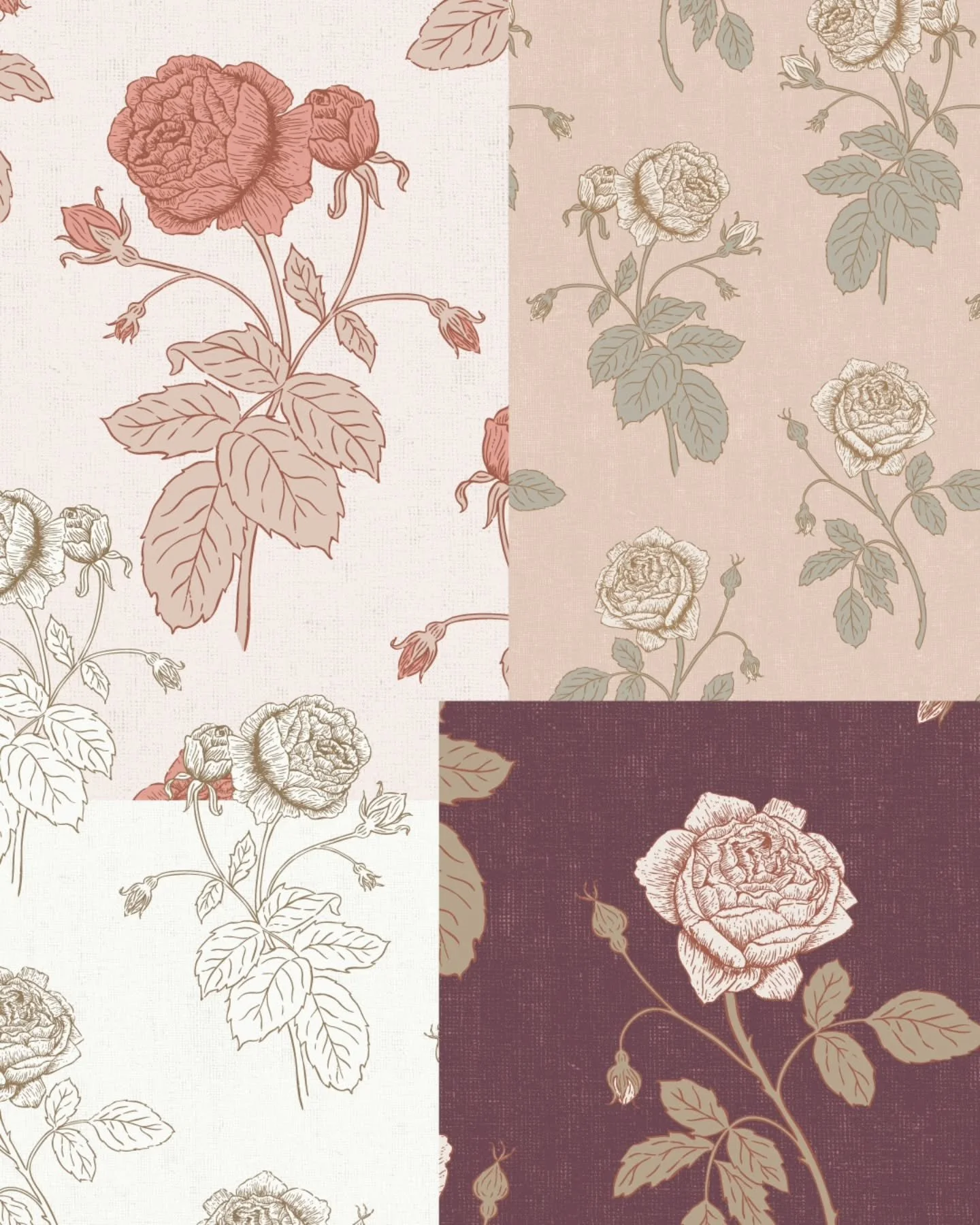 Vintage Rose 🌹 ✨️ Let me know your favorite color in the comments!
Now available for licensing! 
.
.
.
.
.
.
.
.
.
.
.
.
.
.
.
.
#vintagepattern #artlicensing #wallpaperdesigner #surfacepatterndesigner #surfacepatterndesign #patterns #licensingartis