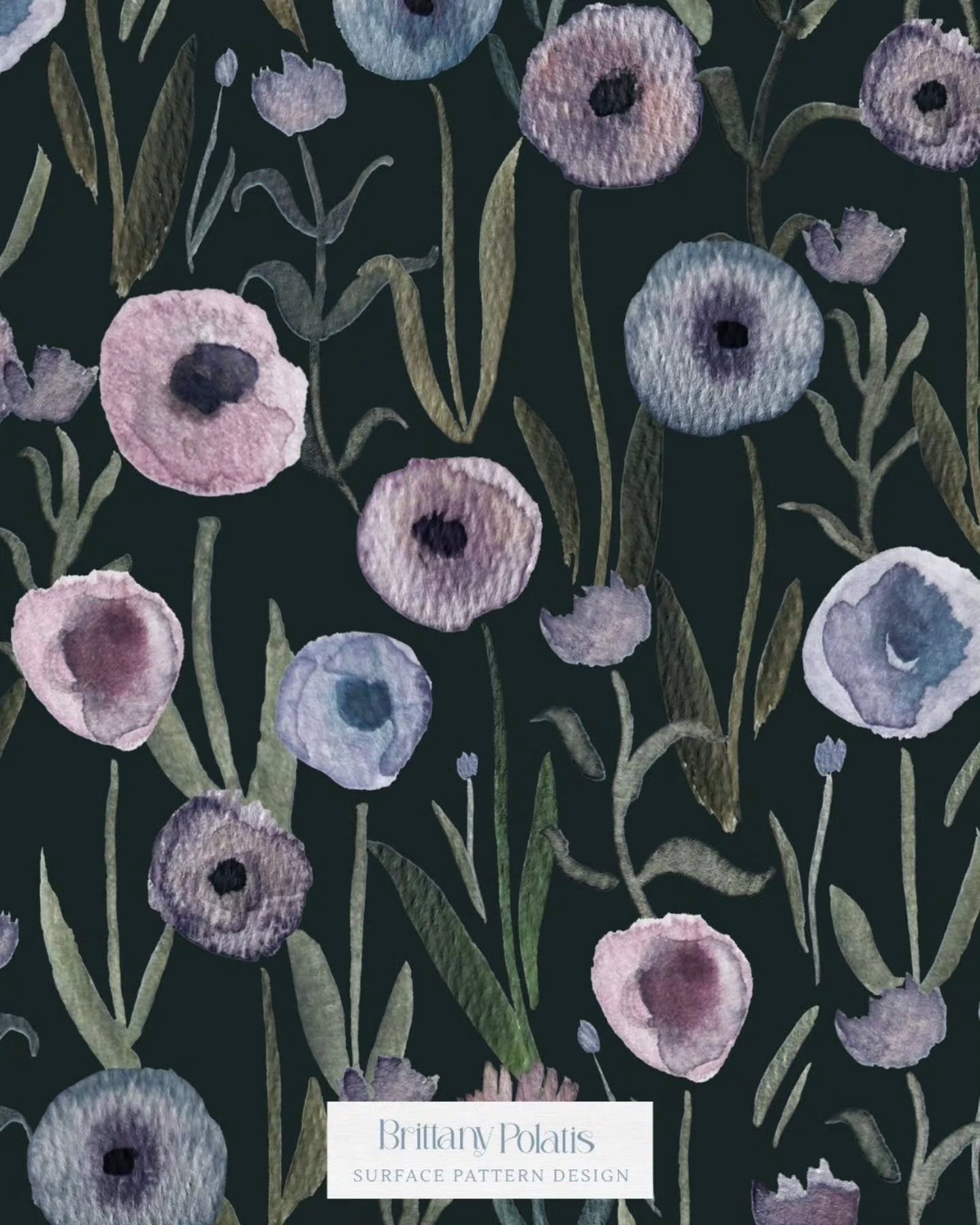 New on Spoonflower! Midnight Garden collection. 
.
Tell me your favorite colorway!