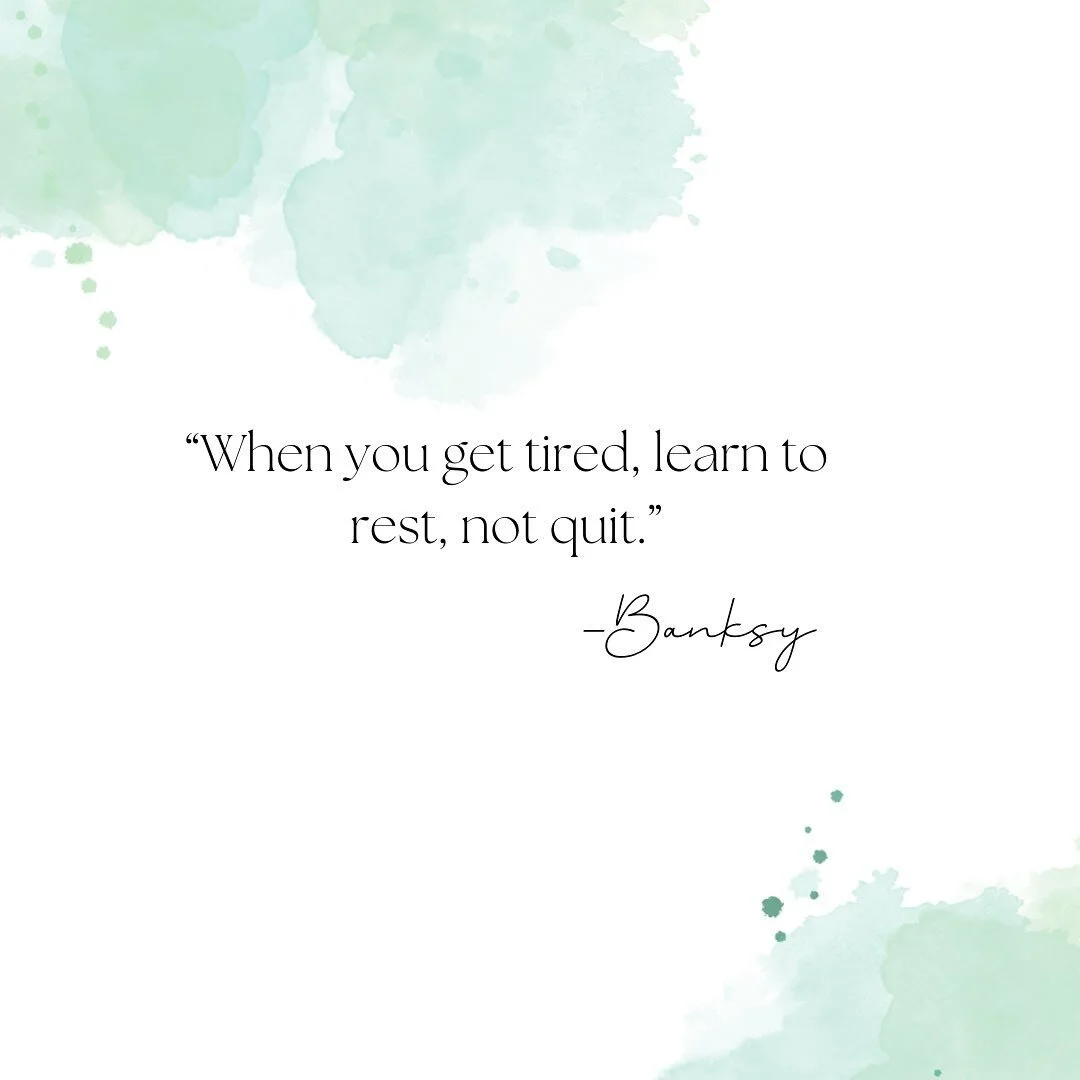 When things get busy and hard it is easy to want to give up. I love this quote because it is an excellent reminder that resting is all you need. After a little rest it is always easier to move forward again. 

#keepitsoothing #banksy #quote #dontgive