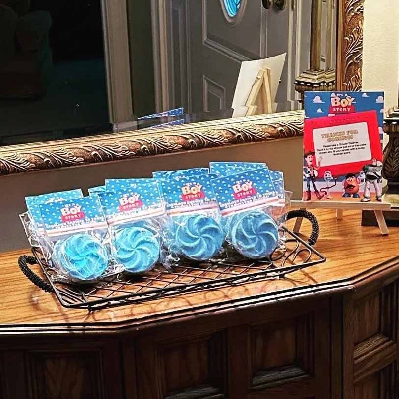 Last weekend we celebrated my sister&rsquo;s little boy. The favor we gave to our guests were shower steamers specially made to coordinate with our theme &ldquo;It&rsquo;s a Boy Story&rdquo;. These lavender scented steamers were a great way to say &l