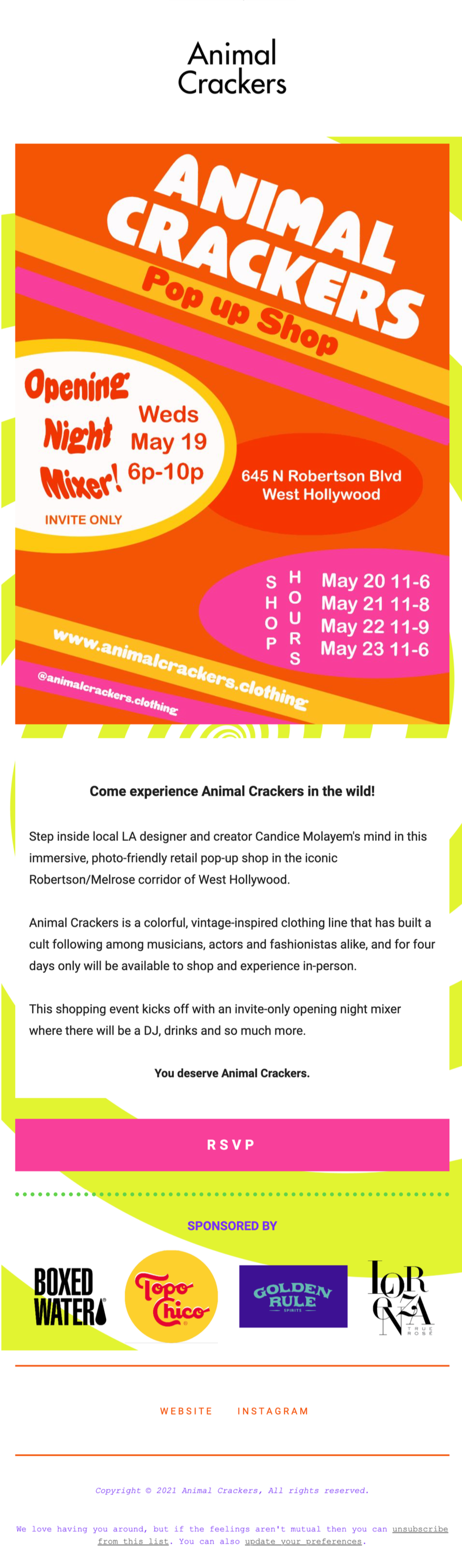 Pop-Up Event Announcement