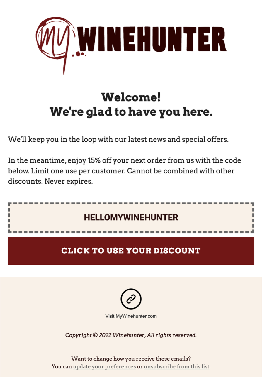 Automated Welcome Message