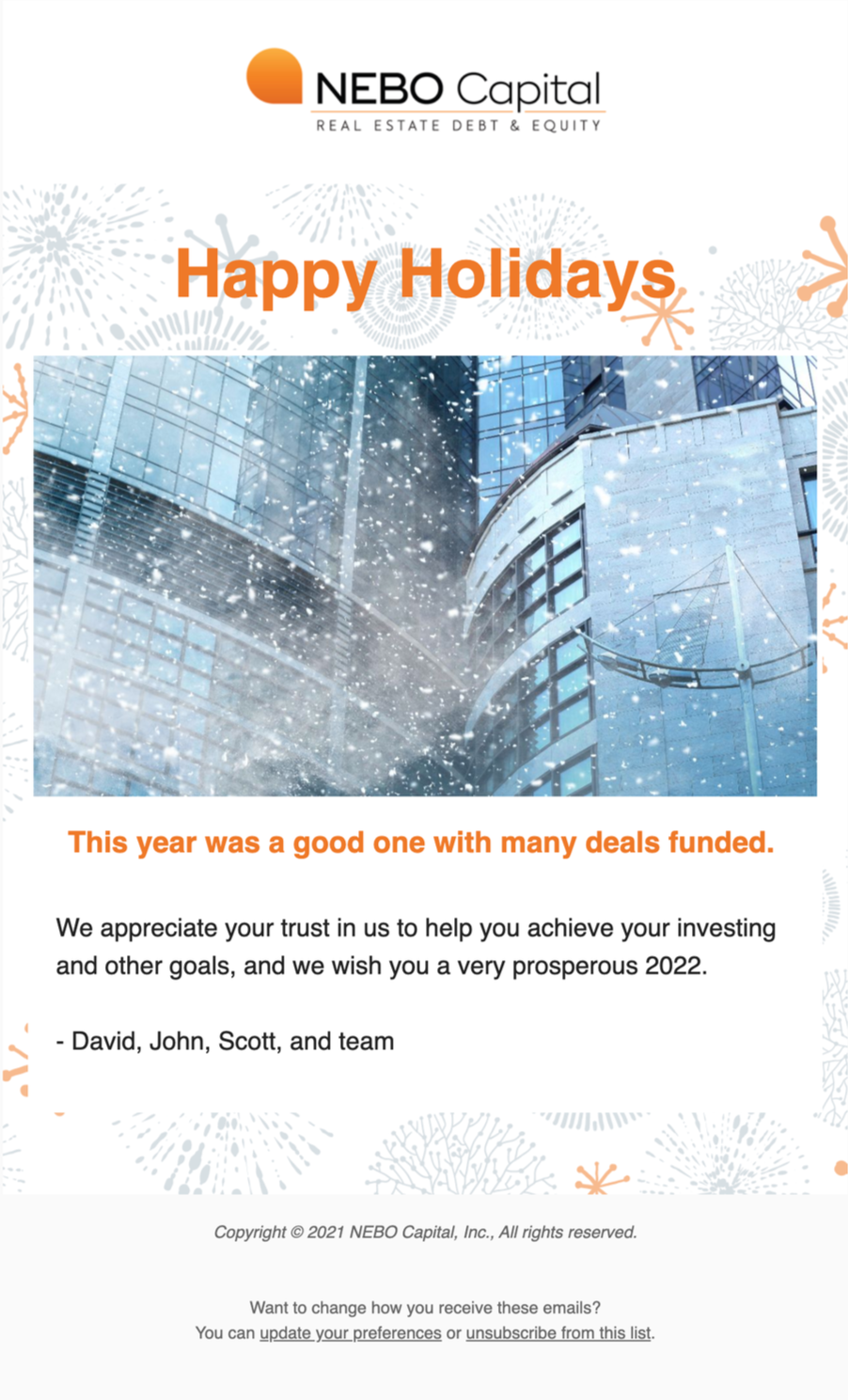 Professional Holiday Email