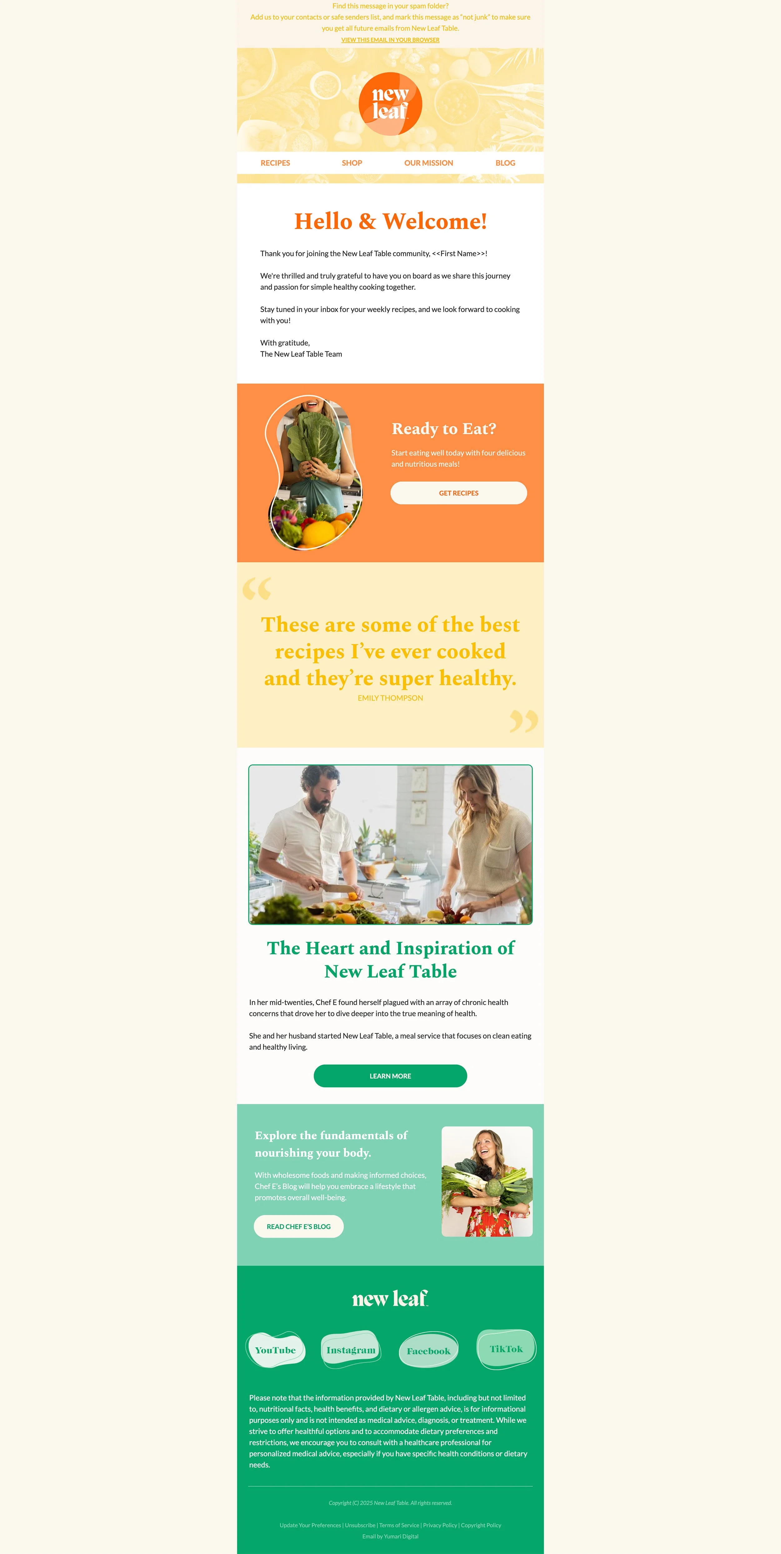 Automated Welcome Email