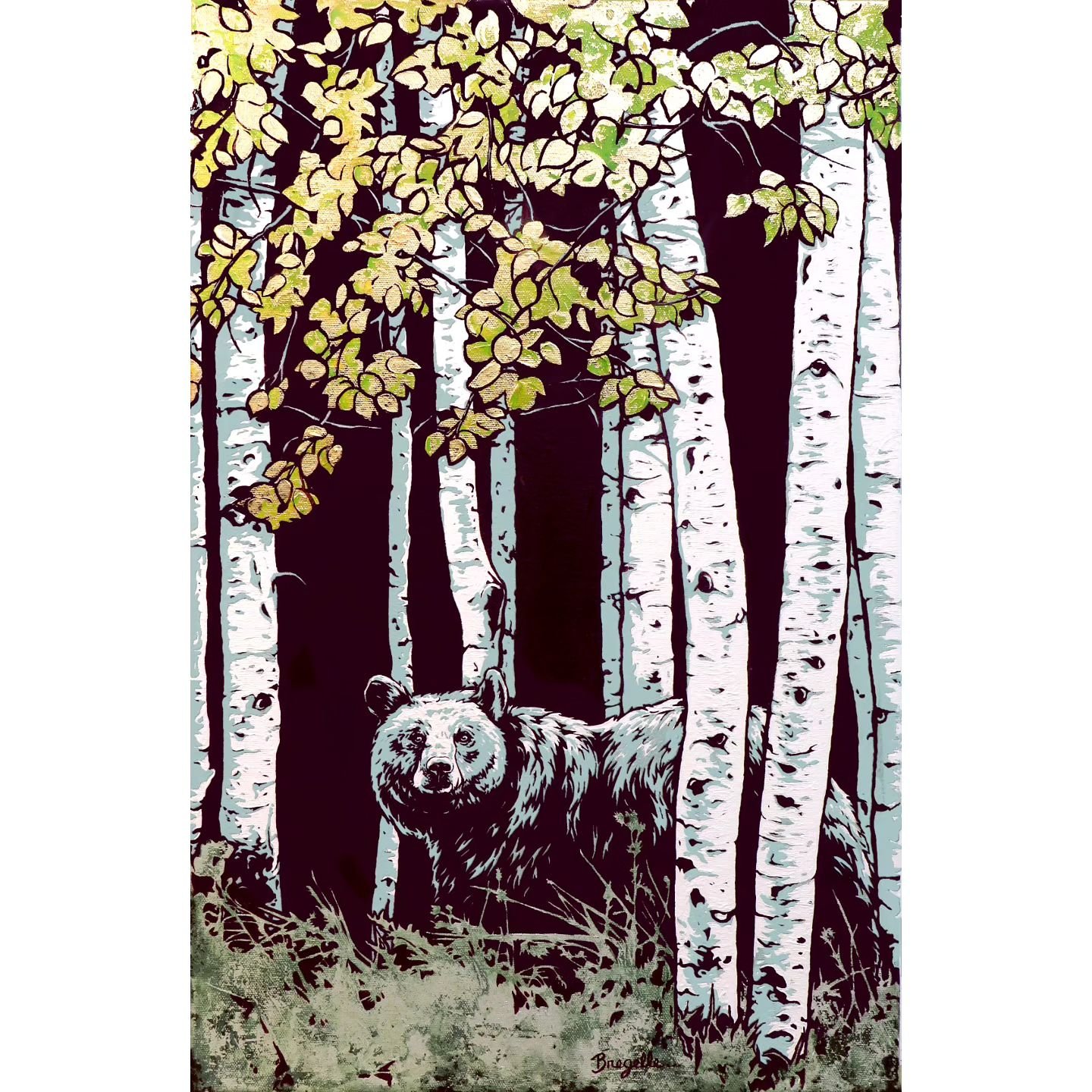 &quot;Aspen Shield&quot;
22&quot; x 14&quot;
Acrylic on Canvas w/silver &amp; gold leaf
This is my painting for this year's Western Visions Show &amp; Sale @wildlifeartjh. 
.
Over the last several years, I have been exploring the symbolism of plants 