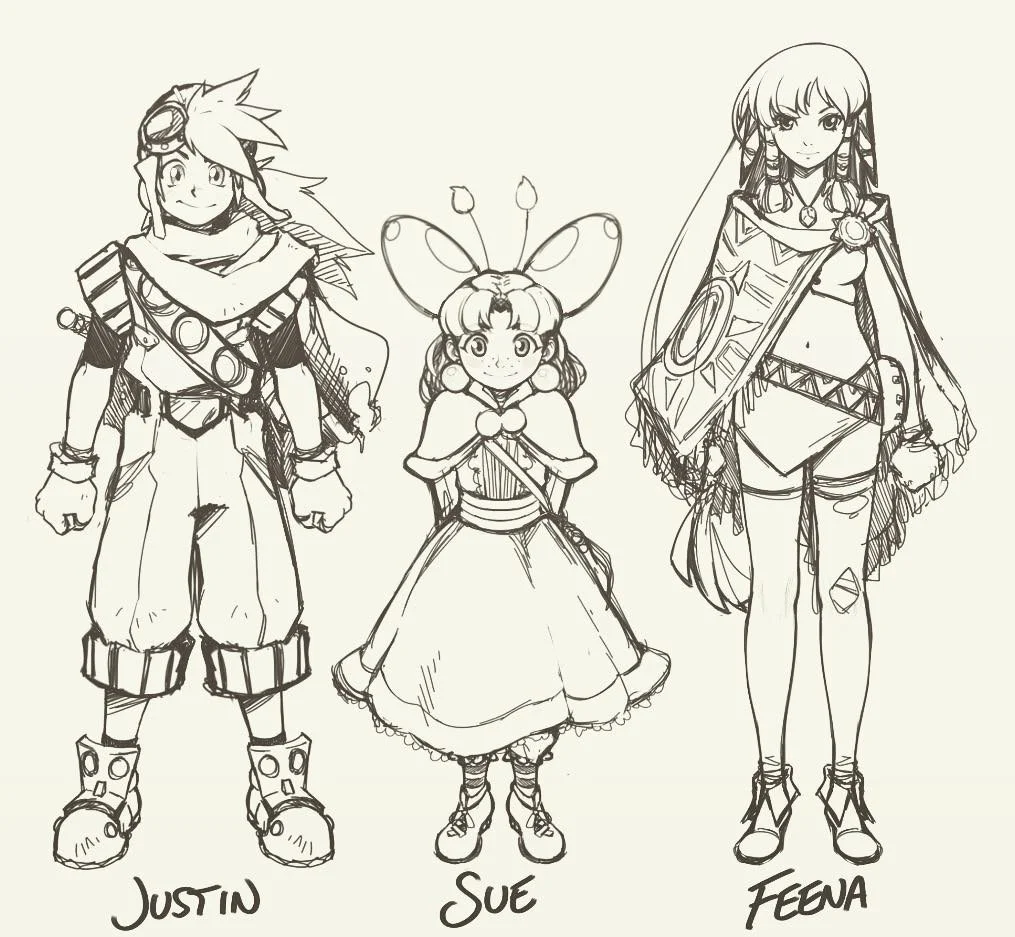 Grandia Reboot Pitch Concept Sketches for Wayforward