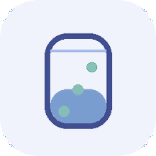 A digital illustration of a smartphone with bubbles inside, representing a water or liquid theme.