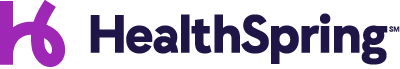 HealthSpring logo with purple and pink design.
