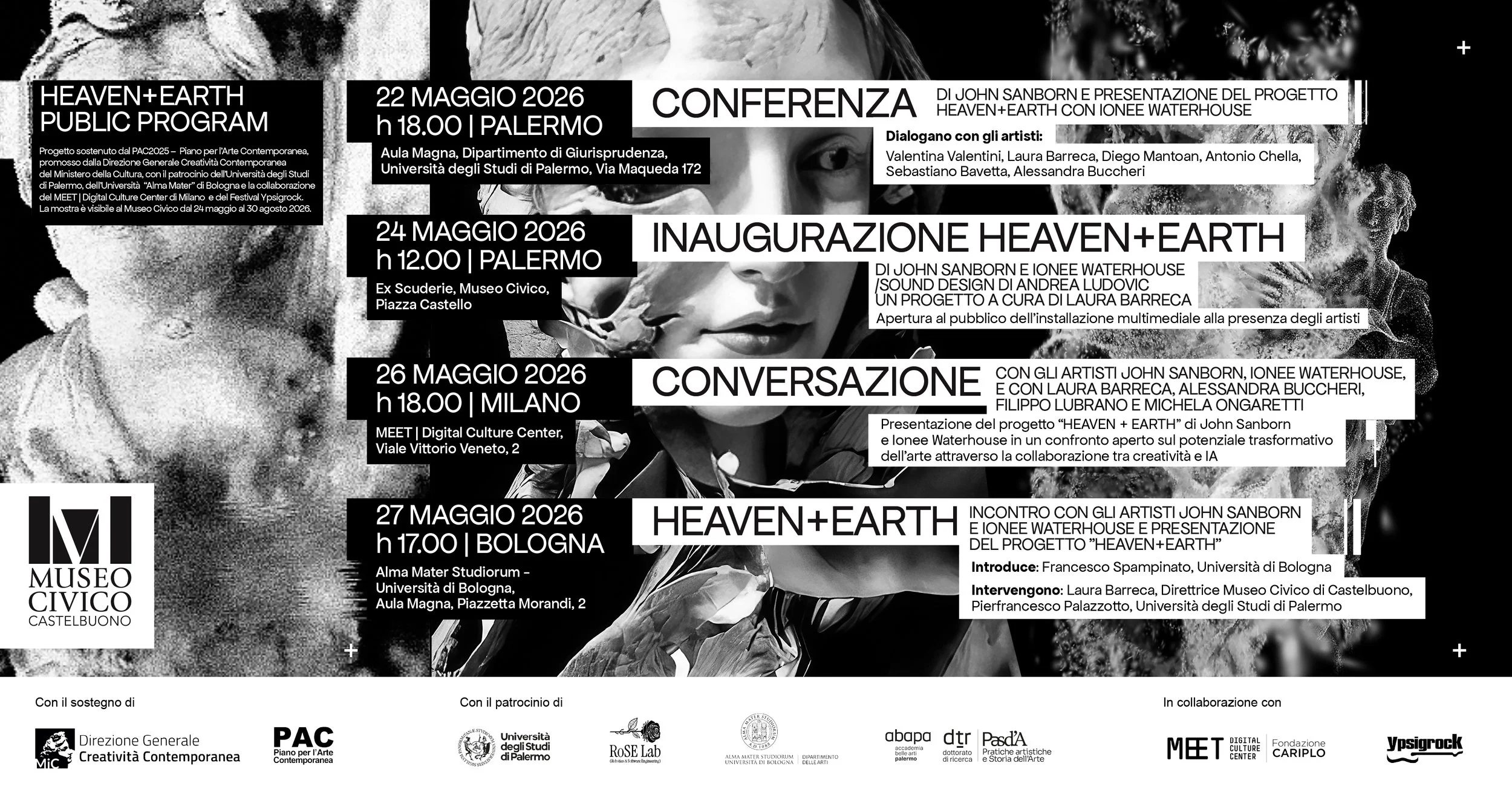 HEAVEN+EART, digital art, museo civico Castelbuono, John Sanborn, Ionee Waterhouse