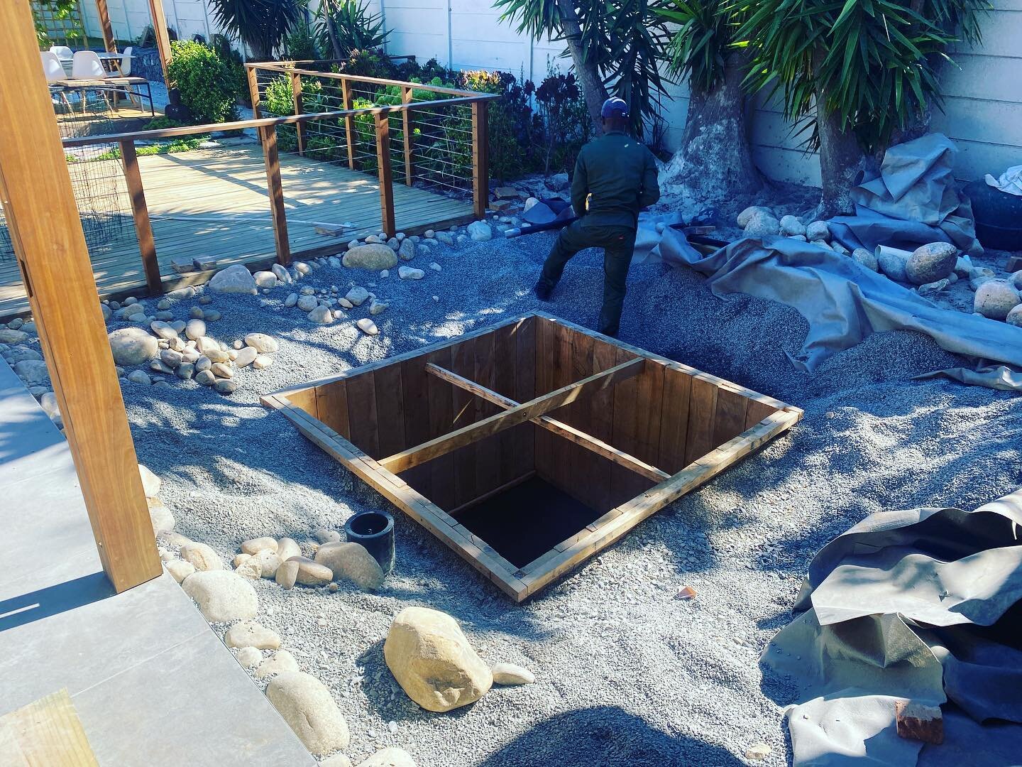 Cant wait to finish up this timber swim pond! The entire timber pool will be submerged under water when its all done.  #naturalpoolssouthafrica #naturalpool #naturalpools #biopools #ecopools #naturalswimmingpools #wildswimming #nature #sustainability