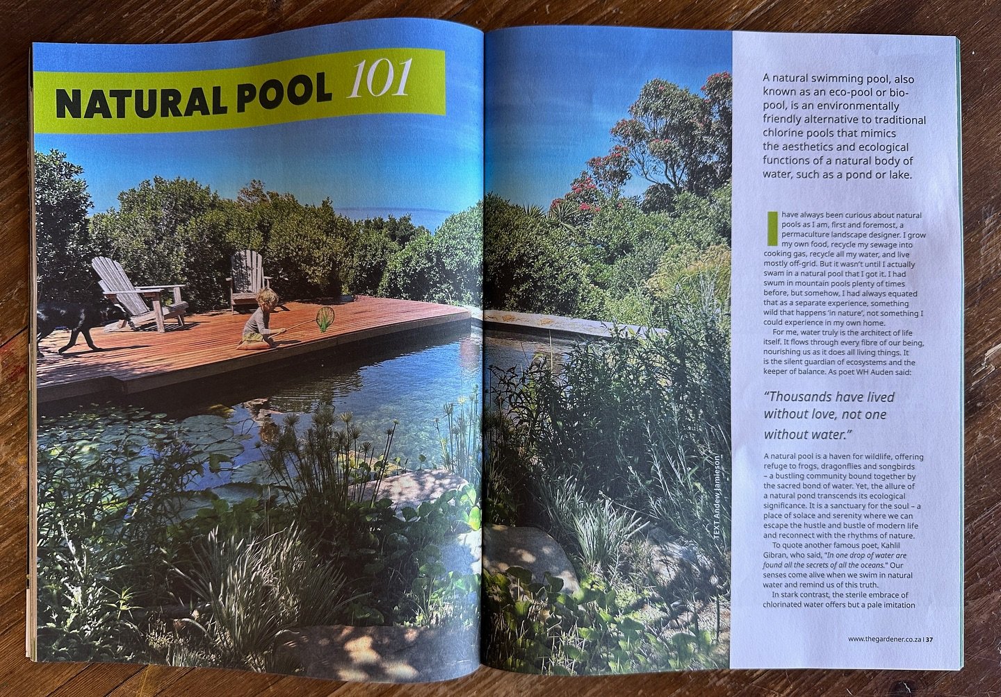 We&rsquo;re so excited to be featured in The Gardener Magazine! 🌿💦 Natural pools are becoming more mainstream, and it&rsquo;s inspiring to see more people choosing to swim in water filtered by nature instead of chlorine. Here&rsquo;s to healthier, 