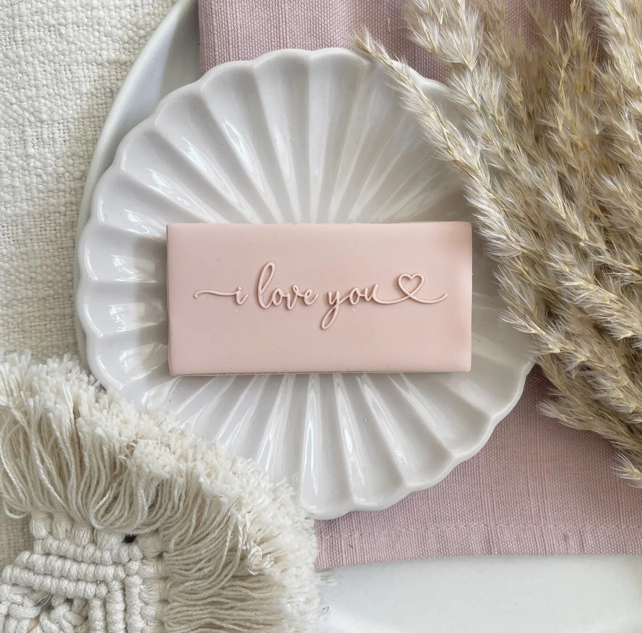 I Love You Script Rectangle Embosser