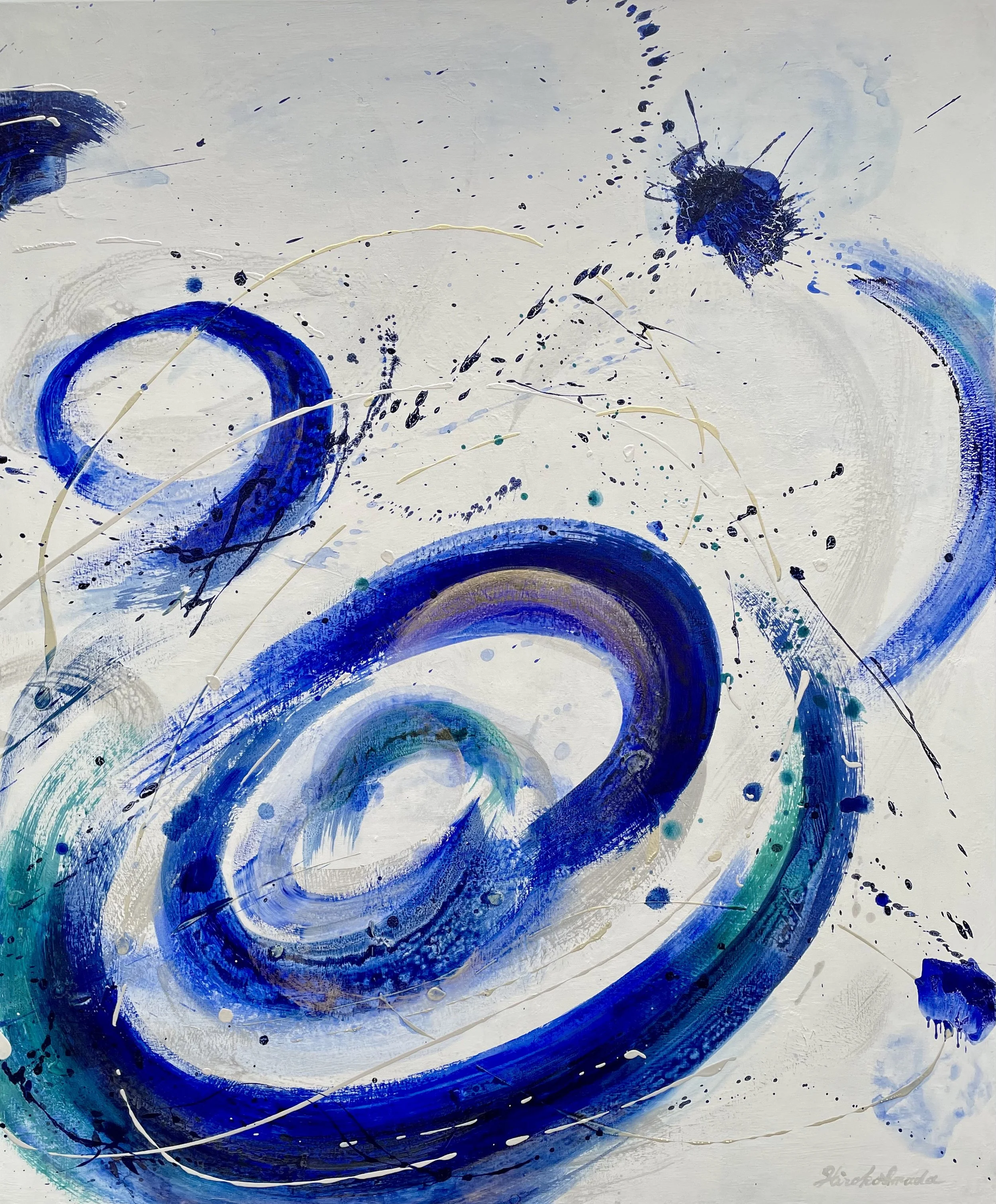 Giant Whirlpools II, Acrylic on Canvas, 120.0 X 100.0 X 3.0 cm, 2021