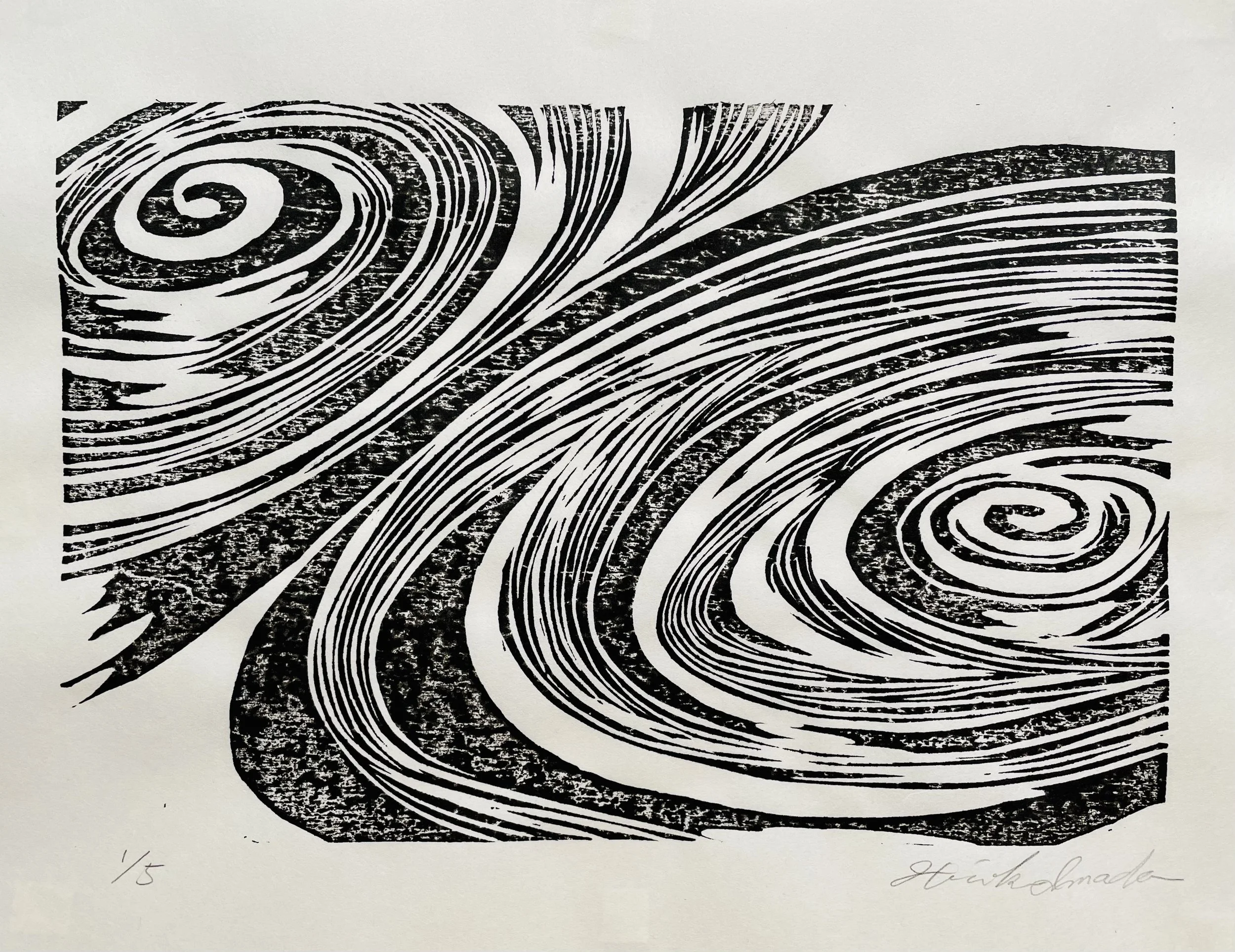 Naruto Whirlpools II, Woodcut, 20.0 X 26.0 cm, 2021