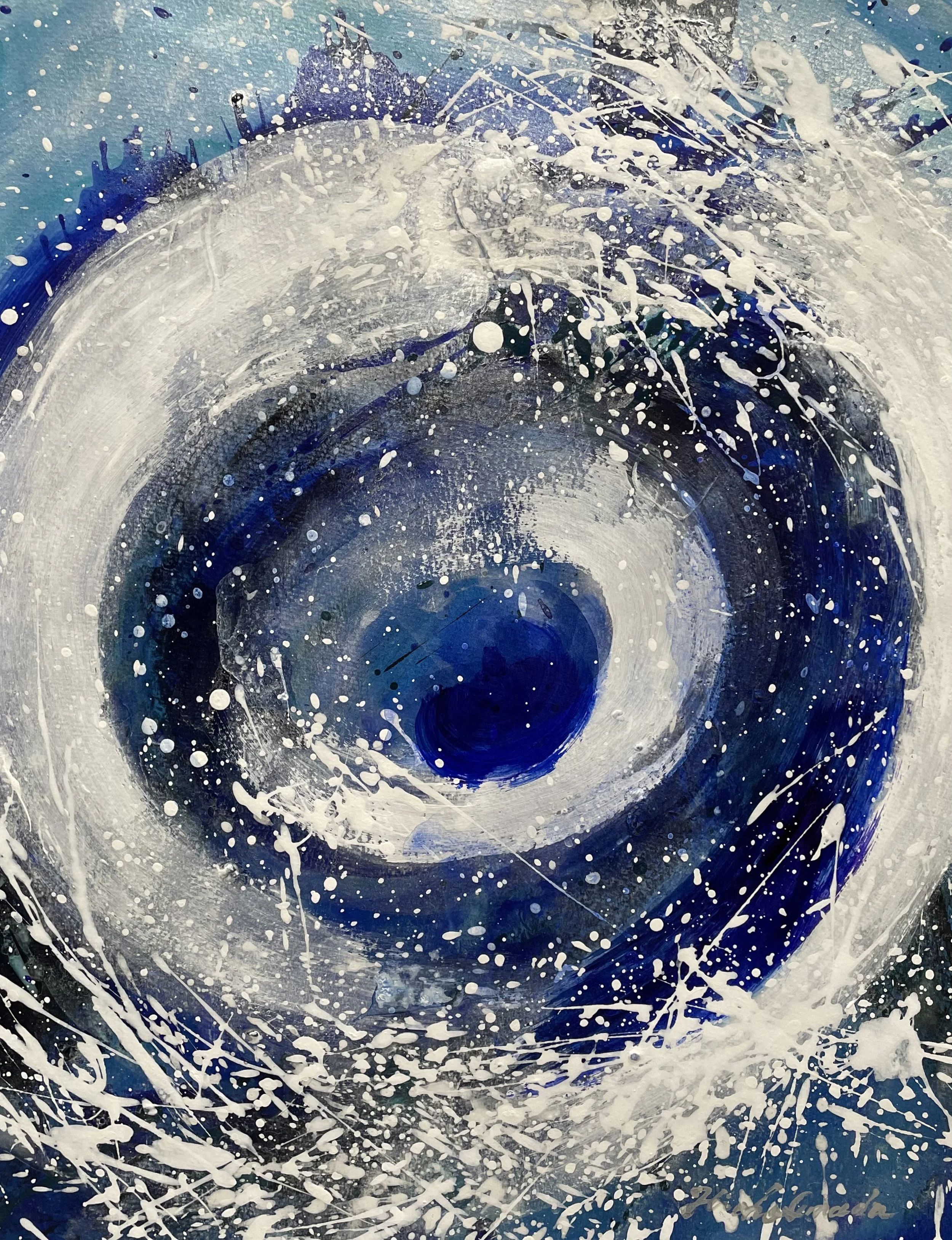 Into the Whirlpools II, Acrylic on Paper,  45.0 X 35.0 cm, 2021