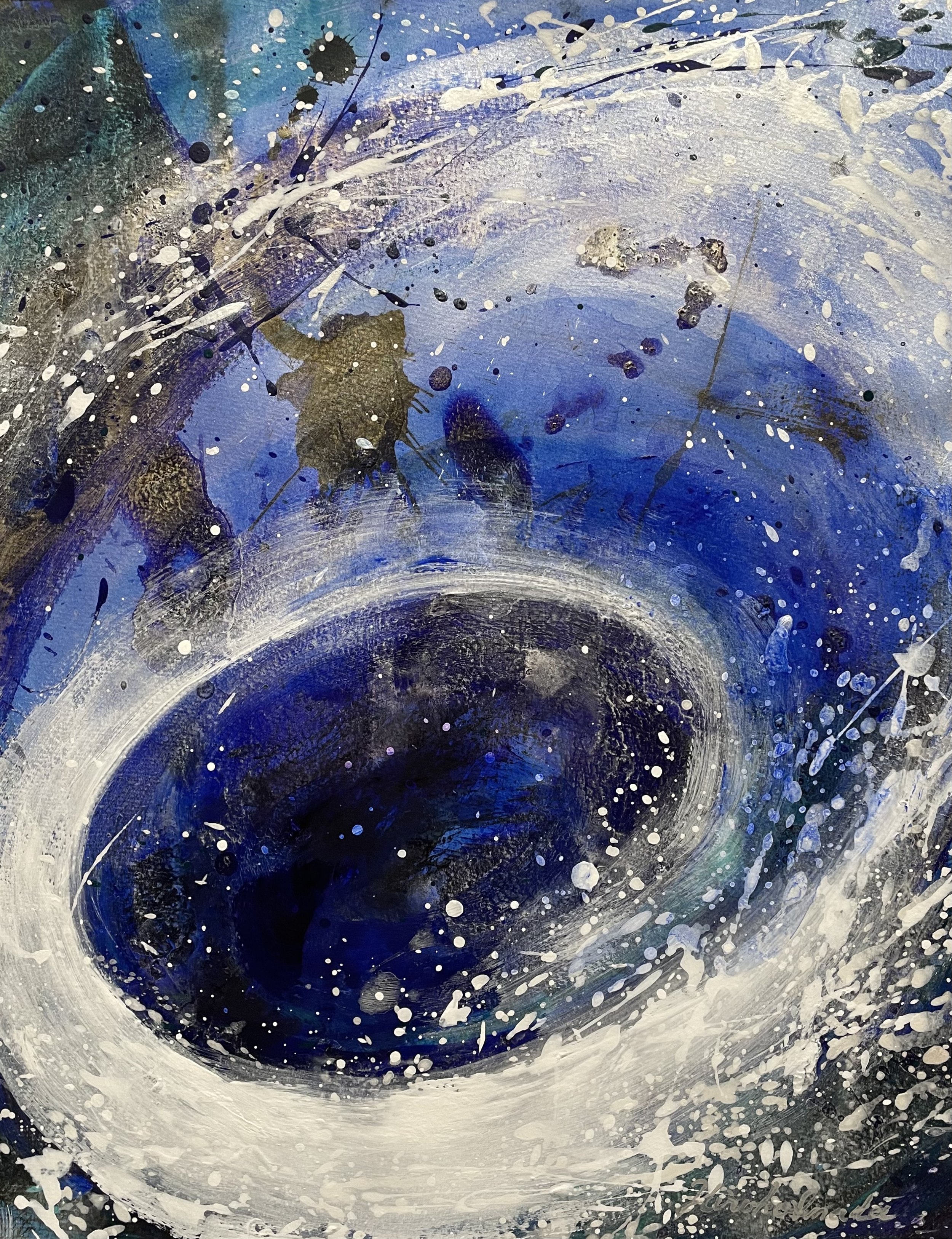 Into the Whirlpools III, Acrylic on Paper,  45.0 X 35.0 cm, 2021