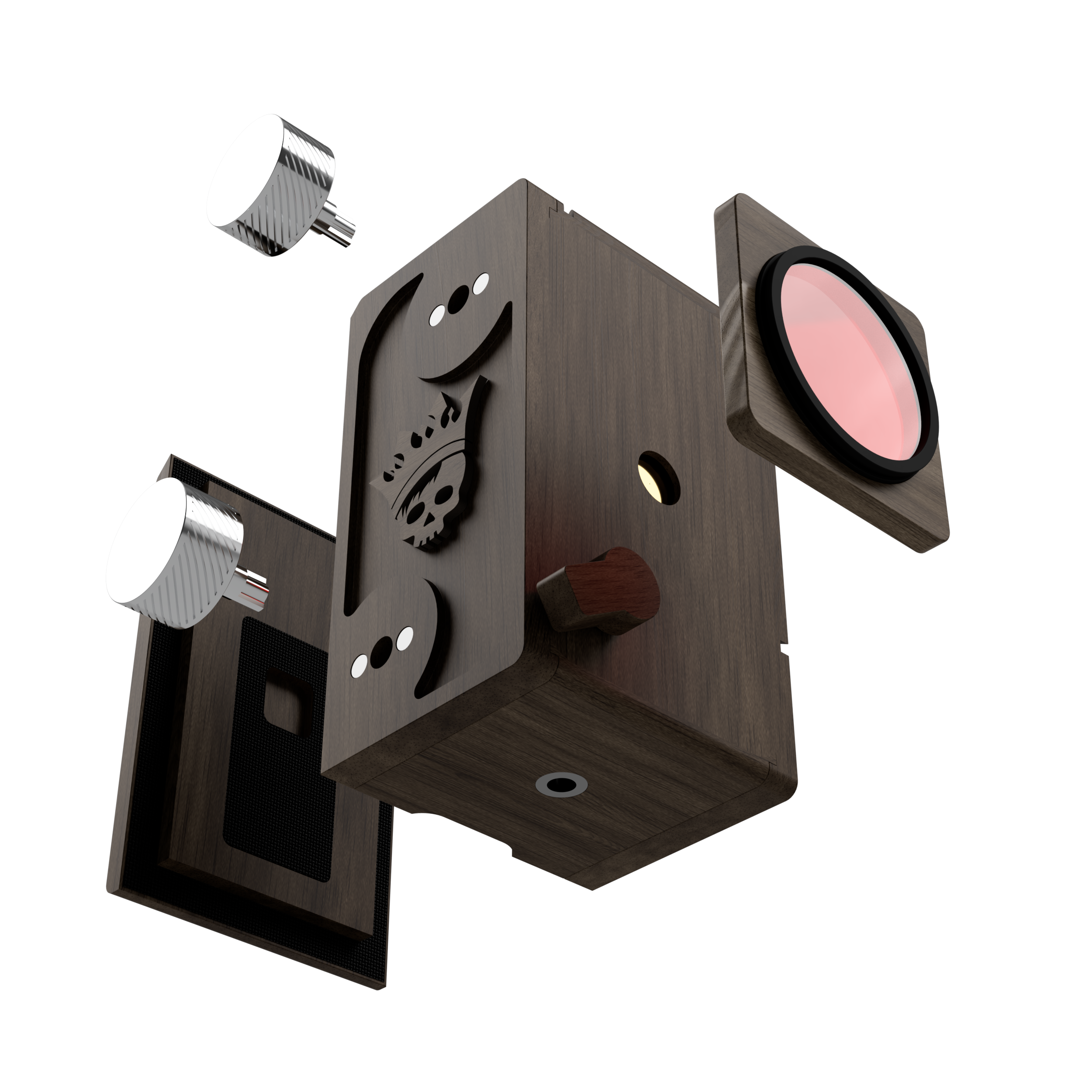 Kingpin Cameras 6X6 TLRi Pinhole Camera Walnut Detailed