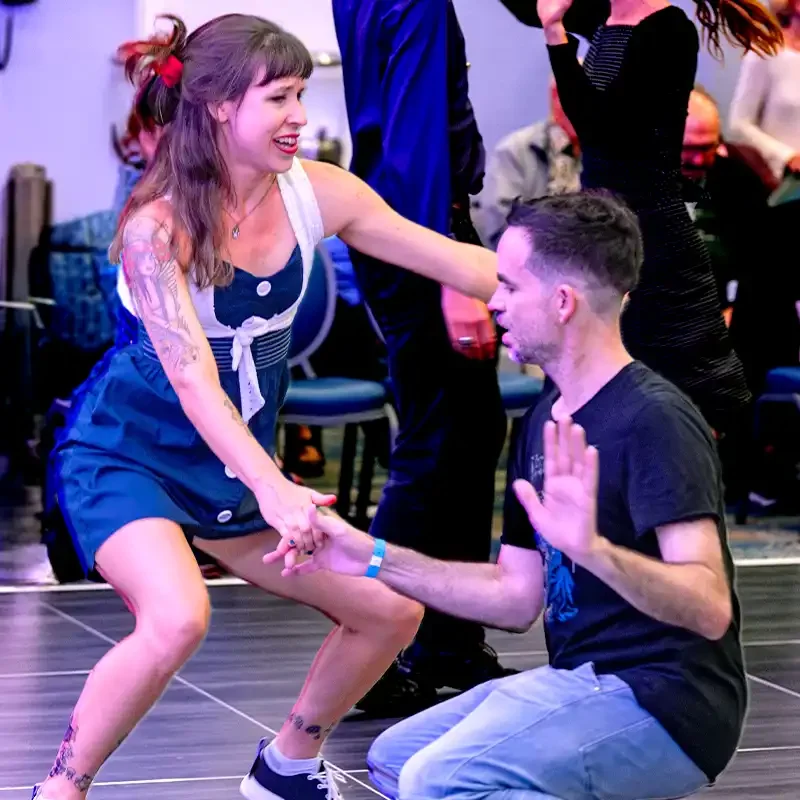 swing dancers in action