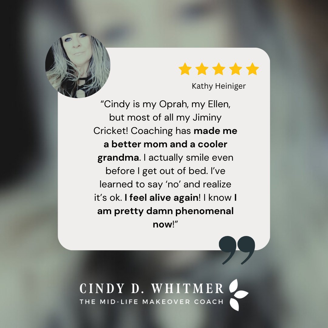 Empowering women to feel alive again is why I do what I do. 
Schedule a free mid-life strategy session with me if you're ready to live the life you truly desire: timewithcindy.com

#inspire #midlifemakeover #lifecoach #testimonial #empowerwomen #grow