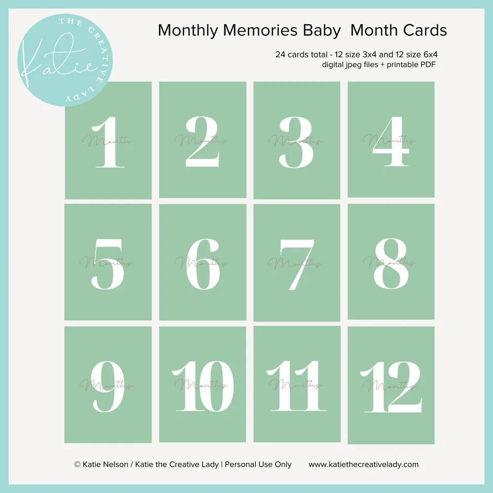Baby Month Cards — Katie the Creative Lady | Create, Capture, Celebrate