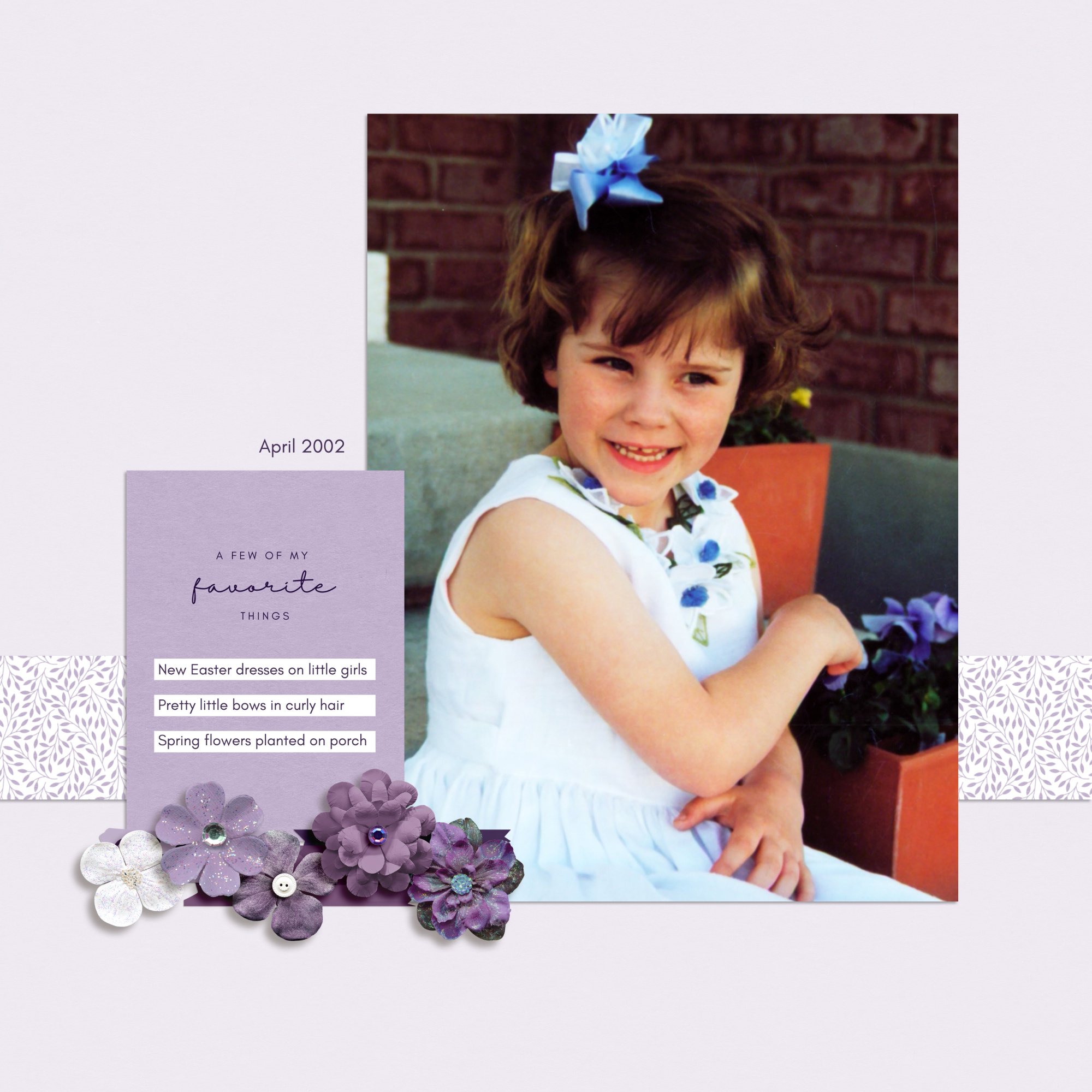 Layout by Katie. Borderlines cluster. Natural Neutrals template. Purple Power papers