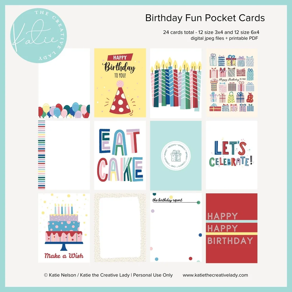 Birthday Party Pocket Cards — Katie the Creative Lady